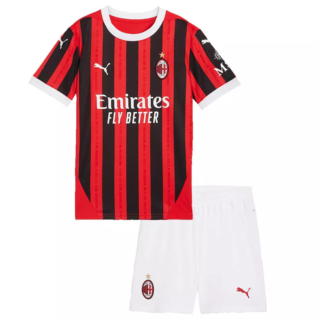 Camisa Milan 2024/25 Home - Kit Infantil - Tamanho 24 (8-9 anos)