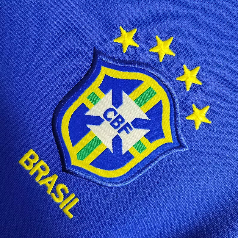 Camisa Brasil 2002 Away Azul - #1 RONALDO - Tamanho G (L)