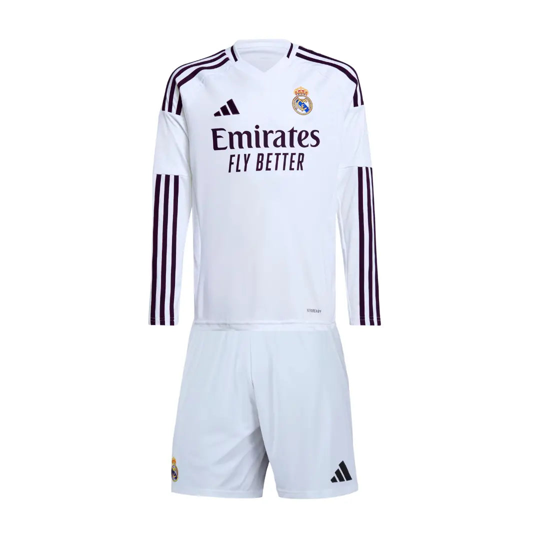 Camisa Real Madrid 2024/25 Home - Manga Longa - Kit Torcedor Infantil