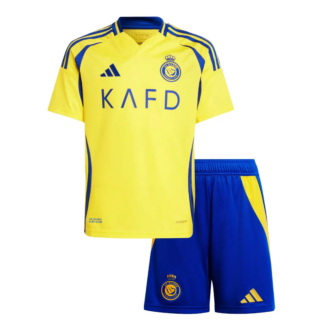 Conjunto Infantil Al-Nassr 2024/25 Home - #7 RONALDO - Tamanho 26 (11-12 Anos)