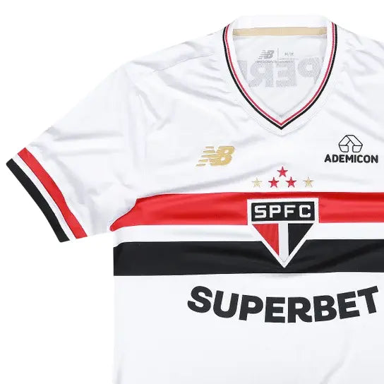 Camisa São Paulo 2025 Home - Com Patrocínio - Masculino