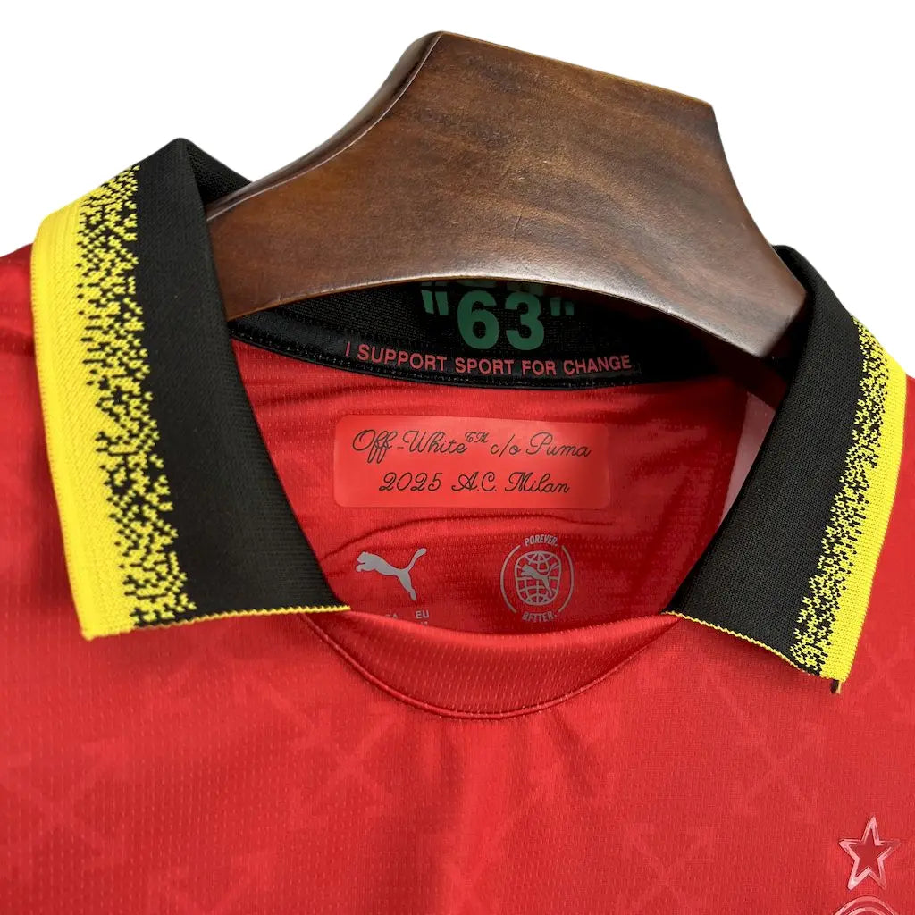 Camisa Milan 2024/25 Red Fourth OFF-WHITE™ - Masculina
