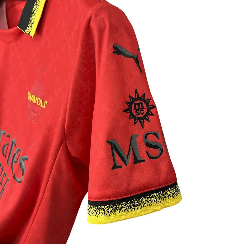 Camisa Milan 2024/25 Red Fourth OFF-WHITE™ - Masculina