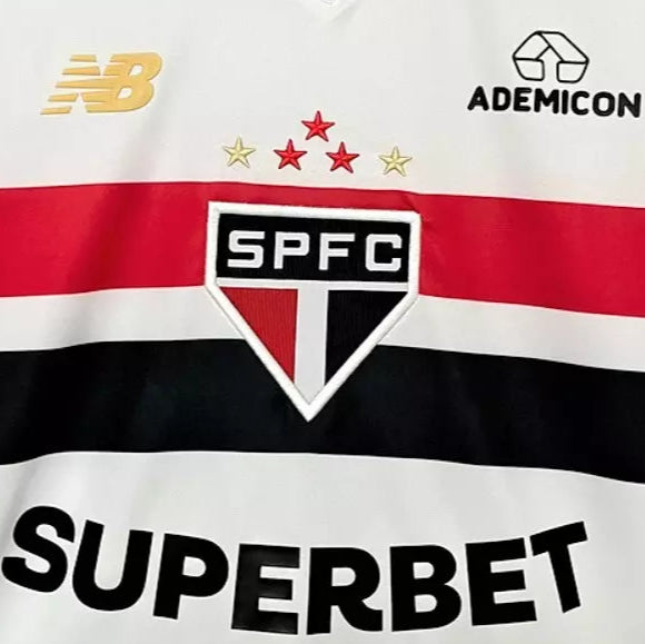 Camisa São Paulo 2025 Home - Com Patrocínio - Masculino