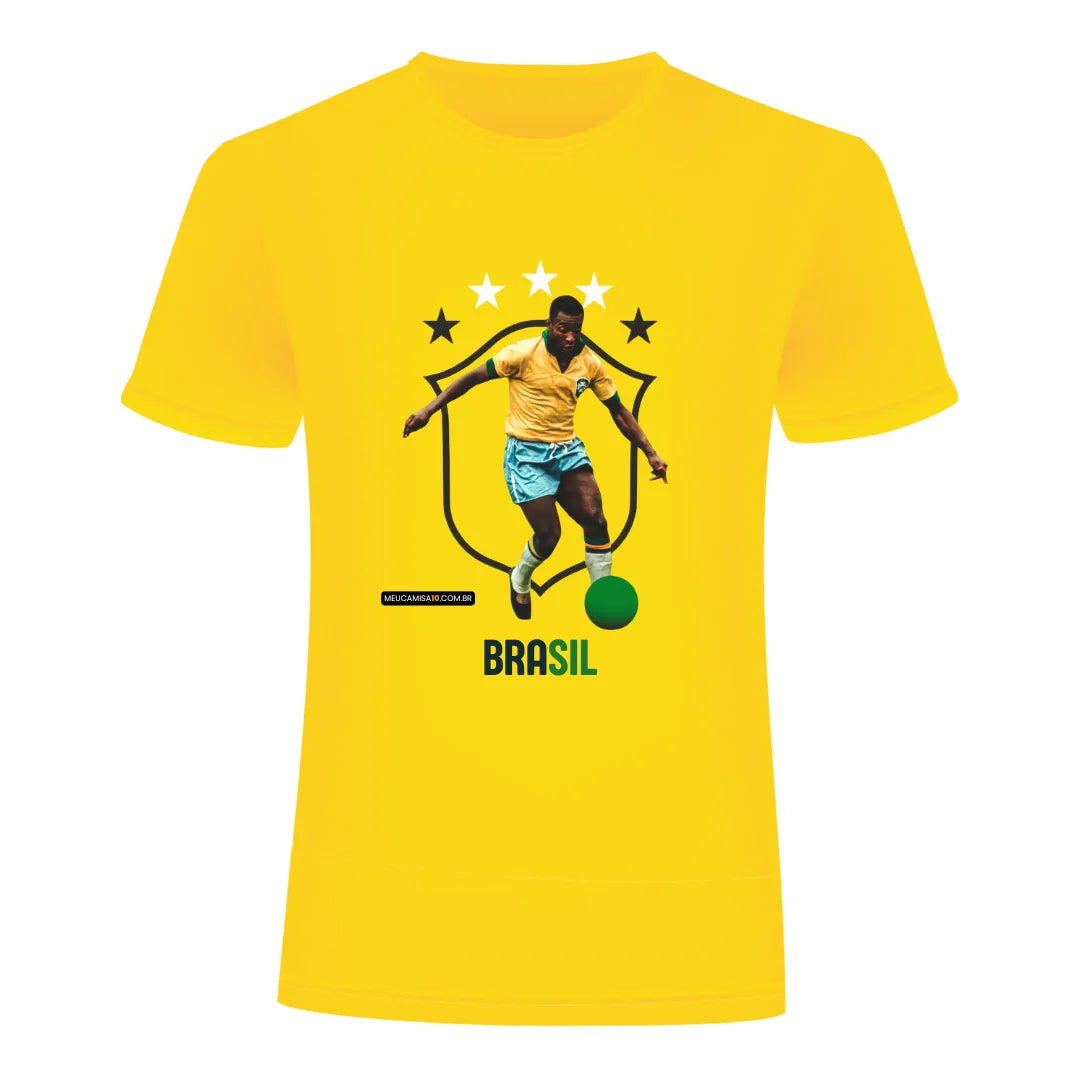 Camiseta MC10 Copa Rei do Futebol Amarelo 100% Algodão 30.1