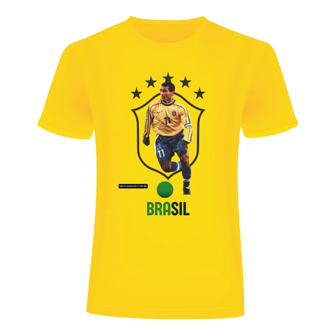 Camiseta MC10 Copa Baixola Amarelo 100% Algodão 30.1