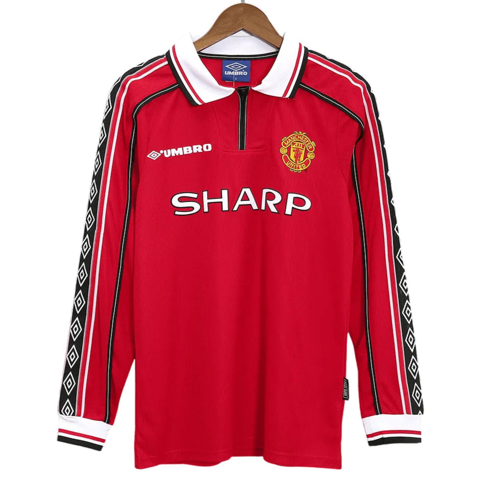 Camisa Manchester United 1998/99 Home - Manga Longa - Masculina