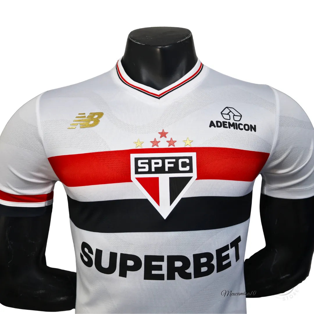 Camisa São Paulo 2025 Home - Com Patrocínio - Versão Jogador - Tamanho G (L)
