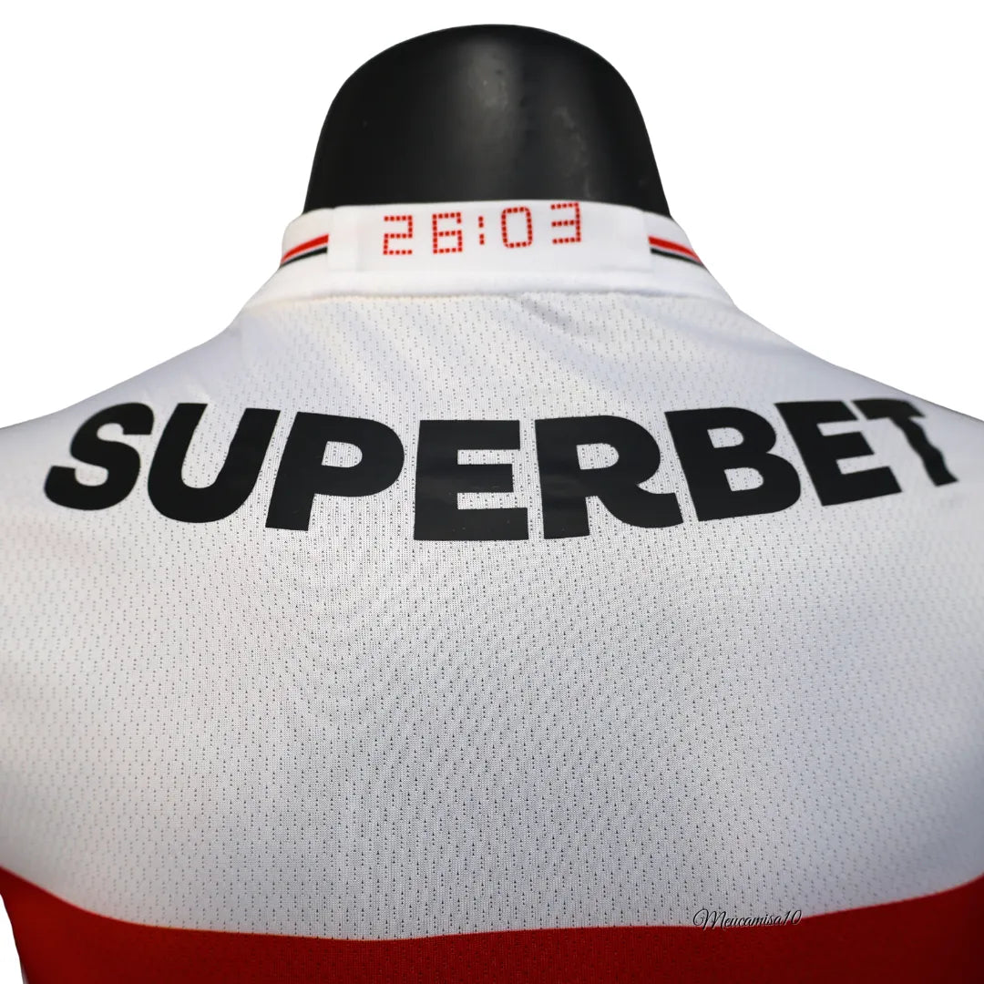 Camisa São Paulo 2025 Home - Com Patrocínio - Versão Jogador - Tamanho G (L)