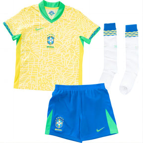 Camisa Seleção Brasil 2024/25 Home - com Meia - Kit Torcedor Infantil Completo