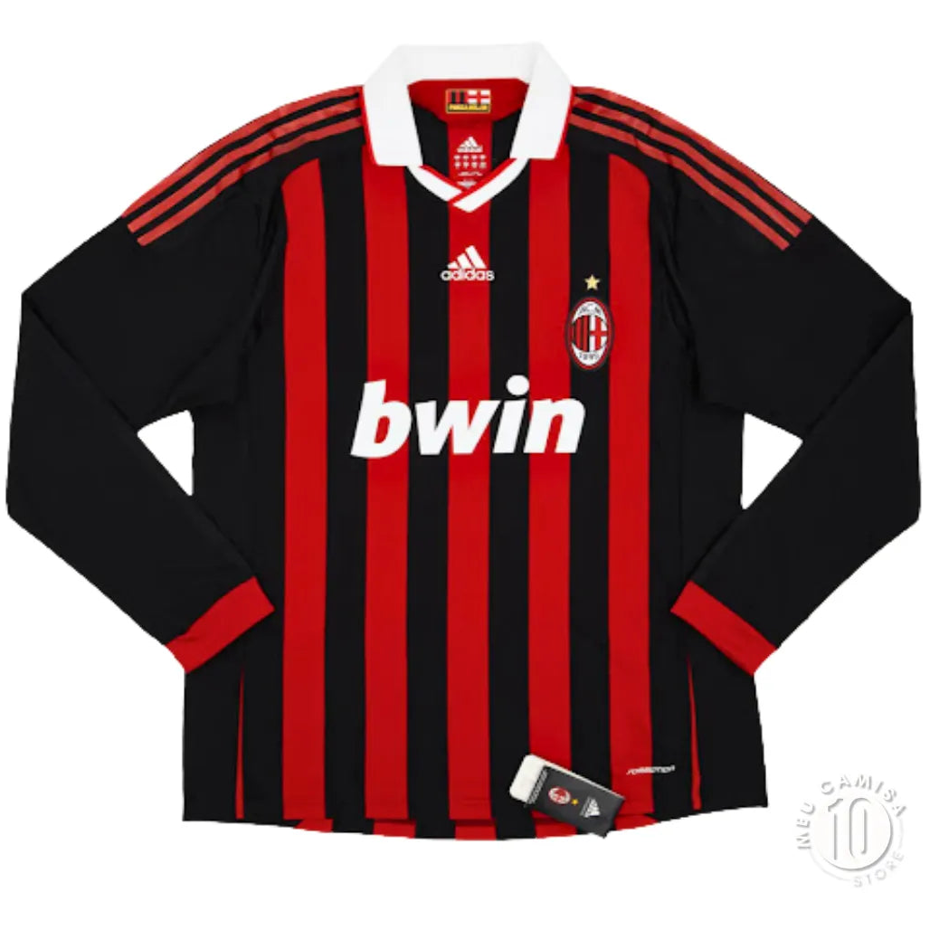 Camisa AC Milan 2009/10 Home - Manga Longa - Masculina
