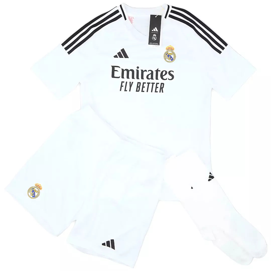 Camisa Real Madrid 2024/25 Home - com Meia - Kit Torcedor Infantil Completo