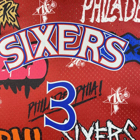 Regata NBA Philadelphia 76ers #3 IVERSON 1996/97 – Mitchell & Ness Silk Vermelha