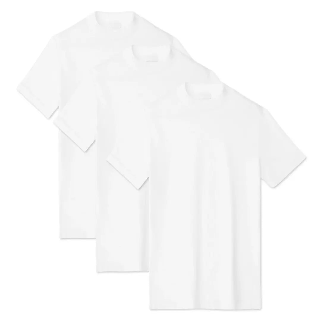 Kit 3 Camisetas MC10 100% Algodão 30.1 Cor Branca