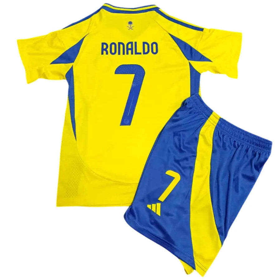 Conjunto Infantil Al-Nassr 2024/25 Home - #7 RONALDO - Tamanho 18 (3-4 Anos)