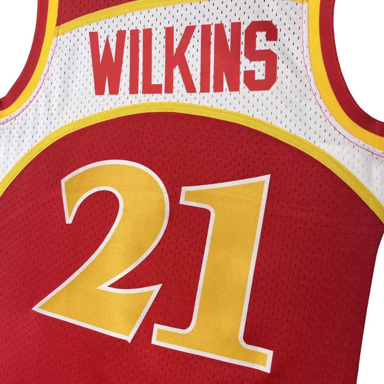 Regata NBA Atlanta Hawks #21 WILKINS 1985/86 – Mitchell & Ness Silk Vermelha