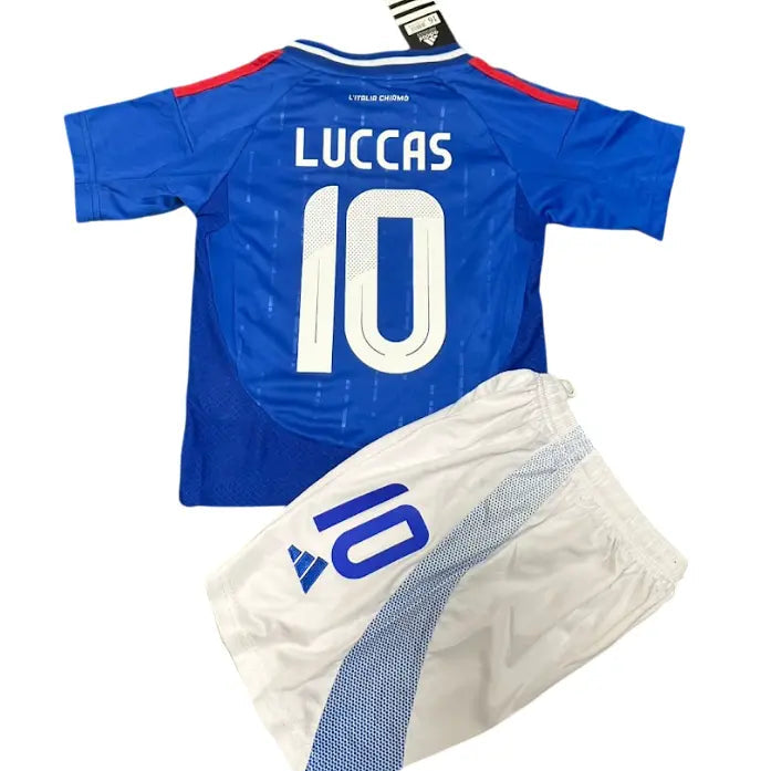 Conjunto Infantil Seleção Itália 2024 Home - #10 LUCCAS - Tamanho 16 (2-3 anos)