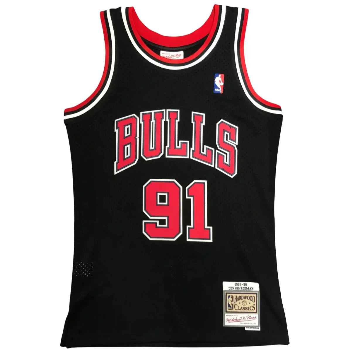 Regata NBA Chicago Bulls #91 Dennis Rodman 1997/98 Preta – Mitchell & Ness Alternate Swingman