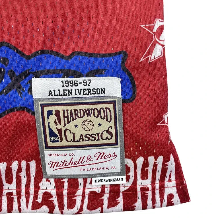 Regata NBA Philadelphia 76ers #3 IVERSON 1996/97 – Mitchell & Ness Silk Vermelha