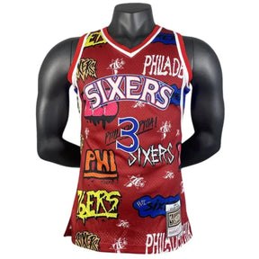 Regata NBA Philadelphia 76ers #3 IVERSON 1996/97 – Mitchell & Ness Silk Vermelha