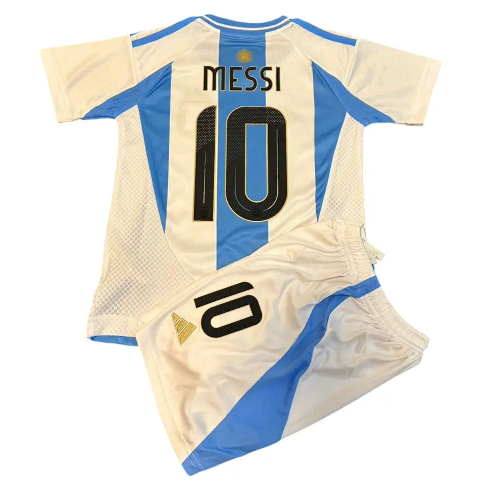 Conjunto Infantil Seleção Argentina 2024/25 Home - #10 MESSI - Tamanho 20 (4-5 anos)