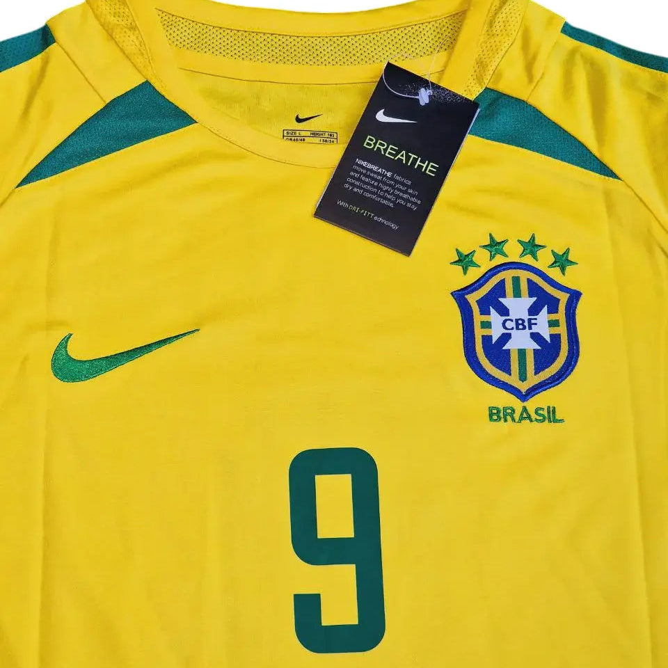 Camisa Brasil 2002 Home - #9 RONALDO - Tamanho G (L)