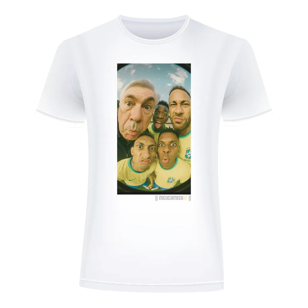 Camiseta MC10 Brasil Olho Mágico Hexa Branca 100% Algodão 30.1