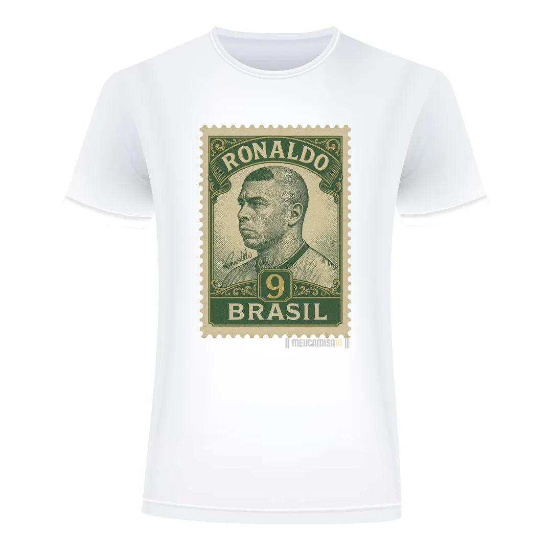 Camiseta MC10 Brasil Selo Fenômeno Branca 100% Algodão 30.1