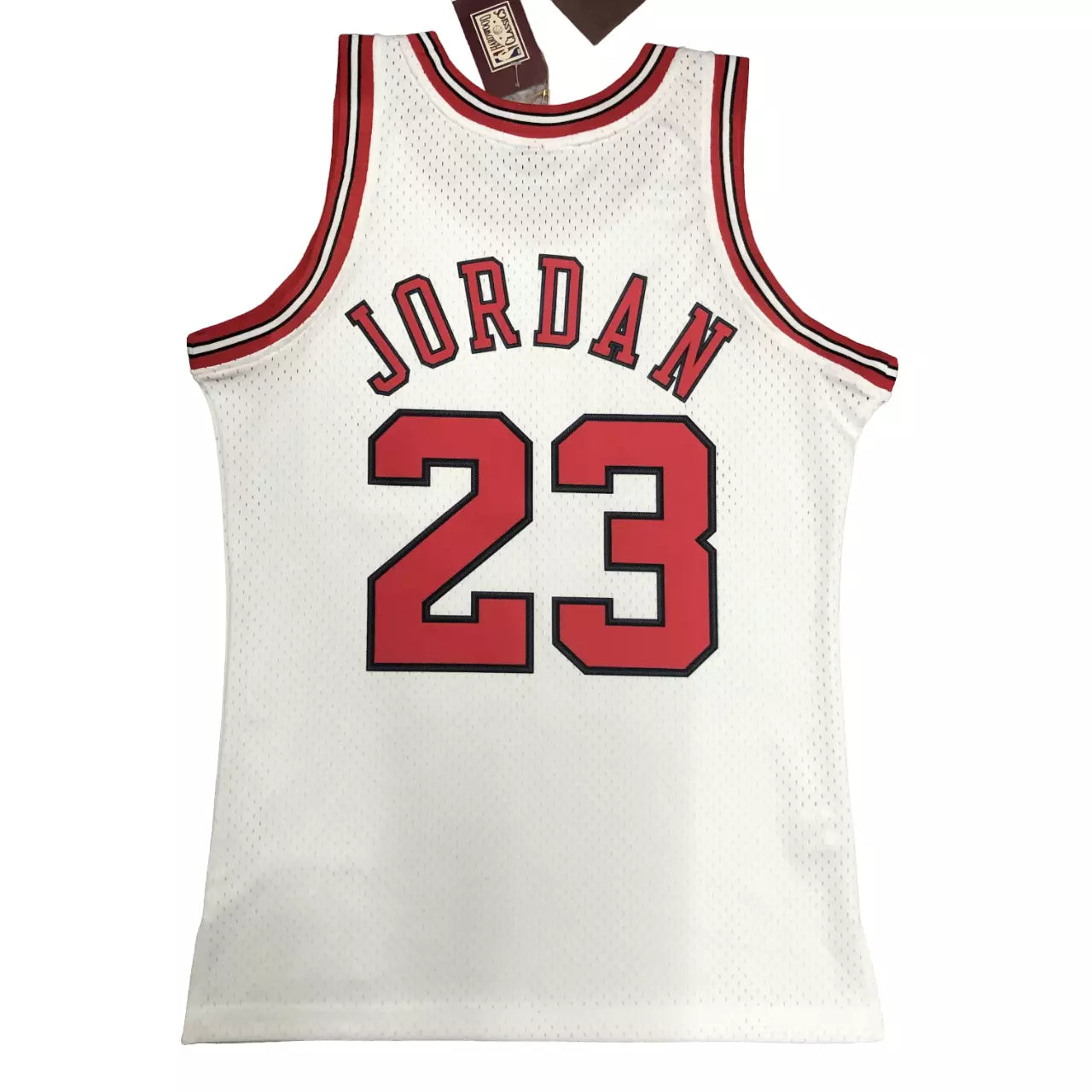 Regata NBA Chicago Bulls #23 Jordan 1997/98 – Mitchell & Ness Silk Branca