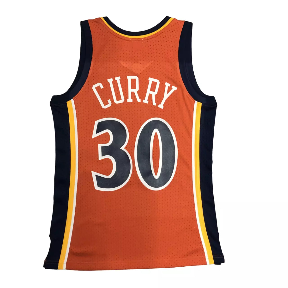 Regata NBA Golden State Warriors #30 Curry 09/10 – Mitchell & Ness Silk Laranja