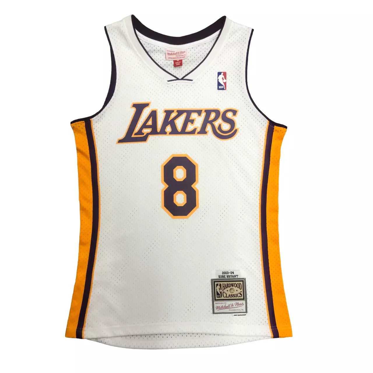 Regata NBA Los Angeles Lakers #8 Kobe Bryant 2003/04 – Mitchell & Ness Silk Branca