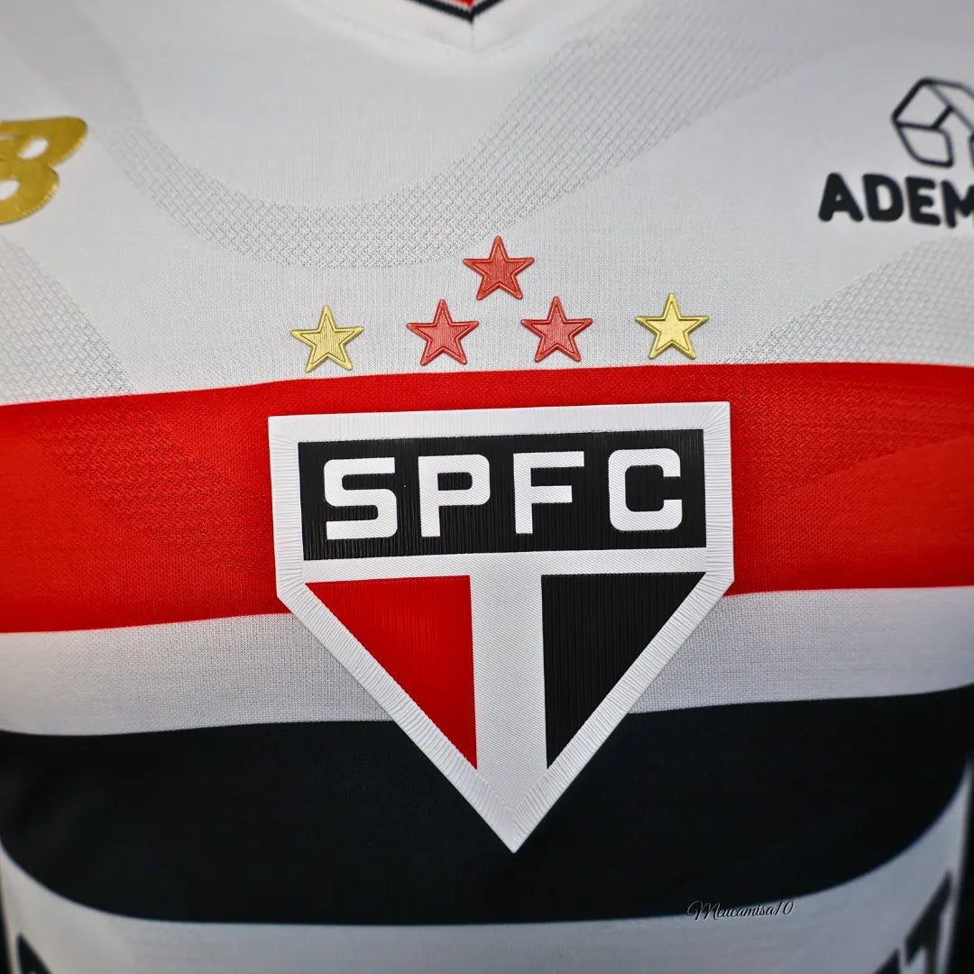 Camisa São Paulo 2025 Home - Com Patrocínio - Versão Jogador - Tamanho G (L)