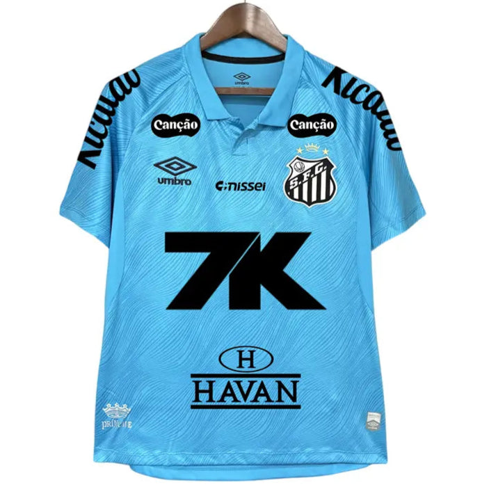 Camisa Santos 2025 Third Azul - Com Patrocínio - Masculina